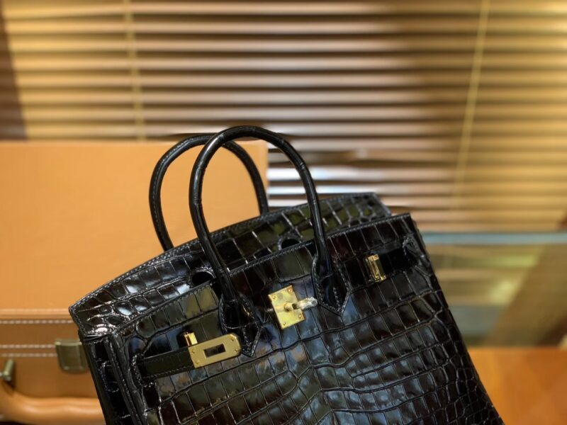 爱马仕 Birkin 25cm 2代19cm 黑色 美洲 尼罗 鳄鱼皮 - Image 2