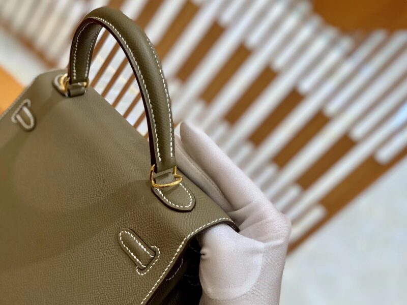 爱马仕 Kelly 25cm 大象灰 金扣 掌纹牛皮 全手工缝制 现货 - Image 2