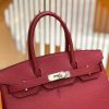ef6035bcd319fe2.jpg 爱马仕 Birkin 30cm 石榴红 Togo小牛皮 银扣 原版蜜蜡线 顶级手工缝制
