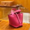 爱马仕 Picotin 18cm 惊艳粉 玉兰粉 鸵鸟皮拼Togo皮 银扣 原版蜜蜡线 顶级手工缝制
