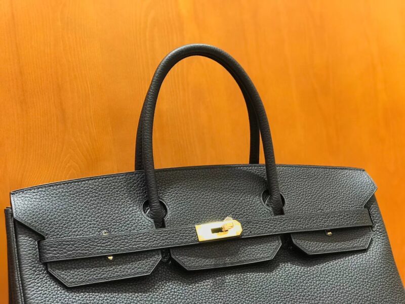 爱马仕 Birkin 铂金包 经典黑 小牛皮 银扣 40cm 男士首选 - Image 8