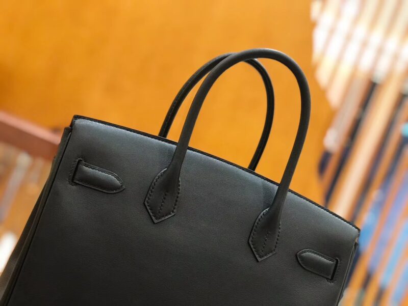 爱马仕 Birkin 30cm 经典黑 Swift 牛皮 金扣 原版蜜蜡线 顶级手工缝制 - Image 6