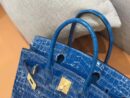 爱马仕 新增现货 birkin 铂金包 电光蓝 一级鳄鱼皮 金扣 30cm