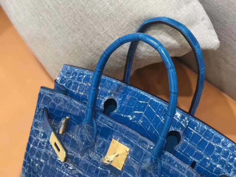 爱马仕 新增现货 birkin 铂金包 电光蓝 一级鳄鱼皮 金扣 30cm - Image 4