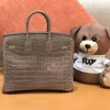 爱马仕 Birkin 25cm 斑鸠灰 一级尼罗鳄 银扣 原版蜜蜡线 顶级手工
