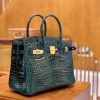 f12eadaaba4aa7f.jpg 爱马仕 Birkin 铂金包 松柏绿 一级皮 尼罗鳄鱼皮 臻品级别 金扣 30cm