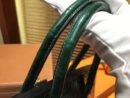 爱马仕 Birkin铂金包 祖母绿 一级皮 湾鳄鱼皮 倒V 进口原料 顶级手缝工艺 30cm