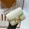 爱马仕 Constance 空姐包 奶油白 美洲鳄鱼皮 金扣 原版蜜蜡线 顶级手缝 18cm