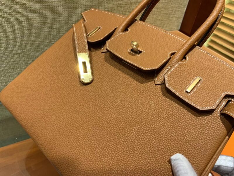 爱马仕 Birkin 30cm ( 铂金包) Togo小牛皮 金棕 原版蜜蜡线 全手工缝制 - Image 4