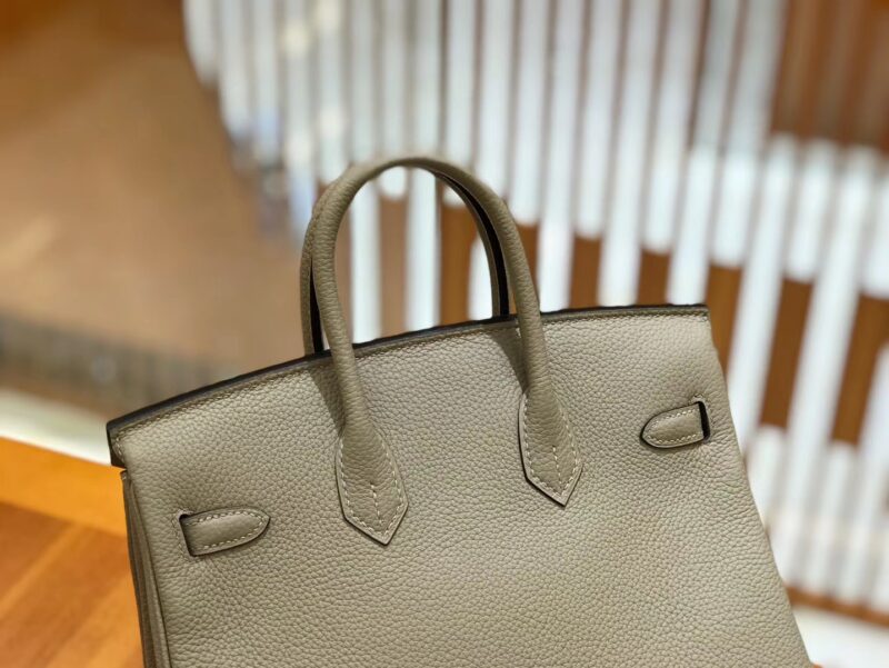 爱马仕 Birkin 25cm 斑鸠灰 Togo小牛皮 银扣 原版蜜蜡线 顶级手缝 - Image 5