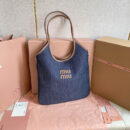 miumiu缪缪*IVY系列5BG231限定款Tote包牛仔布免检版