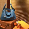 爱马仕 Lindy琳迪包 湖水蓝 德国进口togo牛皮 全手工缝制 银扣 30cm