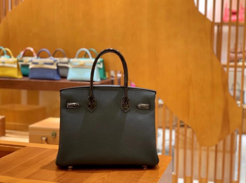 爱马仕 Birkin 30cm. Touch 系列 亮面鳄鱼皮拼牛皮 经典黑 玫瑰金 高订版本 - Image 2