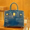 f4c567e5450312d.jpg 爱马仕 Birkin 铂金包 伊滋密尔蓝 一级皮 尼罗鳄鱼皮 臻品级别 金扣 30cm