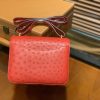 爱马仕 Constance空姐包 新颜色 爱心红 鸵鸟皮 顶级全手工缝制 18cm
