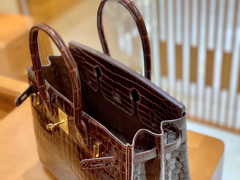 爱马仕 Birkin 30cm 深啡色 金扣 一级皮 尼罗鳄鱼皮 臻品级别 - Image 3