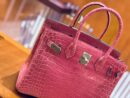 爱马仕 Birkin 30cm 玉兰粉 银扣 一级皮 尼罗鳄鱼皮 臻品级别