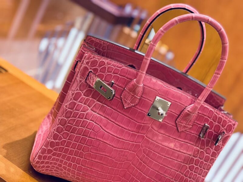 爱马仕 Birkin 30cm 玉兰粉 银扣 一级皮 尼罗鳄鱼皮 臻品级别 - Image 2