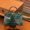 爱马仕 迷你2代 19cm 祖母绿 一级美洲 鳄鱼皮 顶级手工 金扣