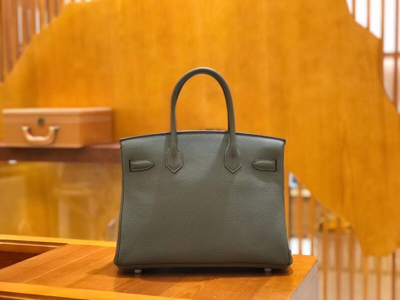 爱马仕 Birkin 30cm 锡器灰 Togo小牛皮 银扣 原版蜜蜡线 顶级手工缝制 - Image 3