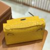 爱马仕 Mini kelly 22cm 那不勒斯黄 南非KK级鸵鸟皮 银扣 原版蜜蜡线 顶级手工