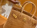 爱马仕 Birkin 30cm 尼罗鳄鱼皮 奶茶色 金扣 全手工缝制