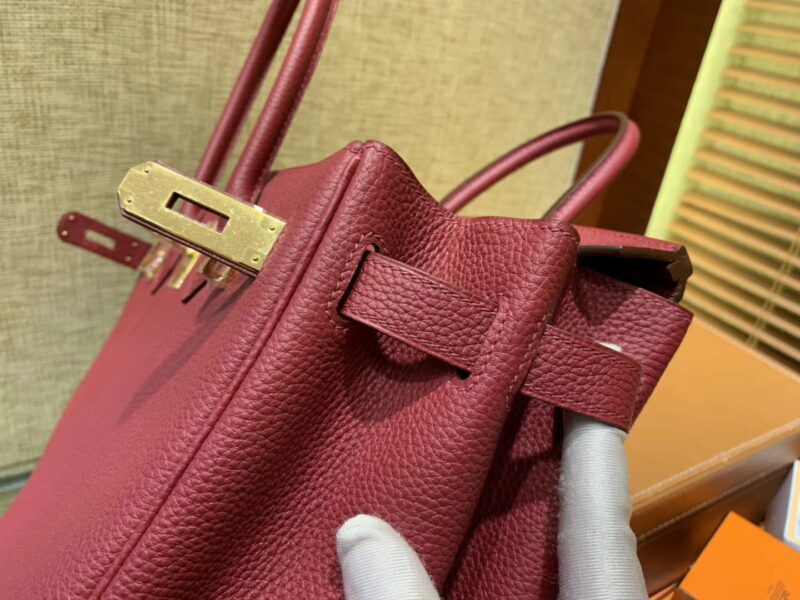 爱马仕 Birkin 30cm ( 铂金包) Togo小牛皮 石榴红 原版蜜蜡线 全手工缝制 - Image 2