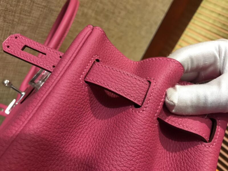 爱马仕 Birkin 30cm ( 铂金包) Togo小牛皮 玉兰粉 原版蜜蜡线 全手工缝制 - Image 4