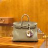 爱马仕 Birkin 25cm 斑鸠灰 Togo小牛皮 银扣 原版蜜蜡线 顶级手缝