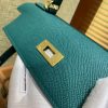爱马仕 Kelly凯莉包 孔雀绿 德国掌纹牛皮 臻品级别 金扣 28cm