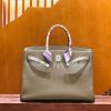 爱马仕 Birkin 铂金包 斑鸠灰 小牛皮 银扣 40cm 男士首选