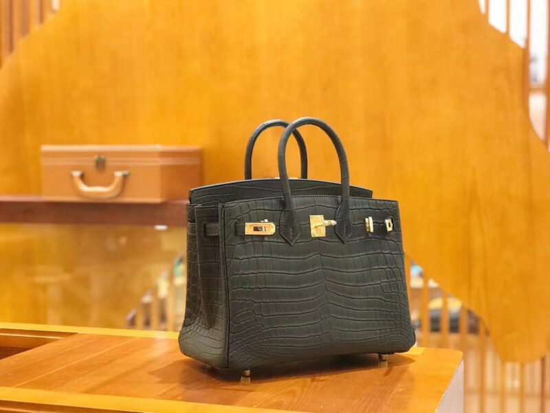 爱马仕 Birkin 25cm 石墨灰 一级尼罗鳄鱼皮 金扣 原版蜜蜡线 顶级手缝 - Image 2