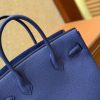 爱马仕 Birkin铂金包 明蓝色 德国进口小牛皮 顶级品质全手工缝制 金扣 30cm