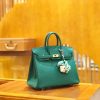 爱马仕 Birkin 25cm 孔雀绿 Epsom掌纹小牛皮 金扣 原版蜜蜡线 顶级手缝