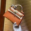 爱马仕 Mini Kelly 深橙色 一级美洲鳄鱼皮 全手工缝制 臻品级别 金扣 19cm (迷你2代)