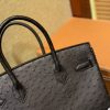 爱马仕 Birkin 30cm 经典黑 南非进口鸵鸟皮 顶级手缝工艺 金扣