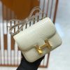 爱马仕 Constance 18cm 羊毛白 一级美洲鳄鱼皮 金扣 原版蜜蜡线 顶级手工缝制