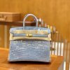 fb8c88425f3fa91.jpg 爱马仕 Birkin 铂金包 北方蓝 一级皮 尼罗鳄鱼皮 臻品级别 金扣 25cm