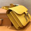 爱马仕 康斯坦 Constance 空姐包 琥珀黄 德国进口牛皮 全手工缝制 银扣 24cm