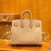 爱马仕 Birkin 25cm 鸵鸟皮 奶粉色 全手工缝制 现货