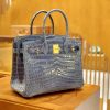 爱马仕 Birkin 30cm 牛仔蓝 金扣 一级皮 尼罗鳄鱼皮 臻品级别