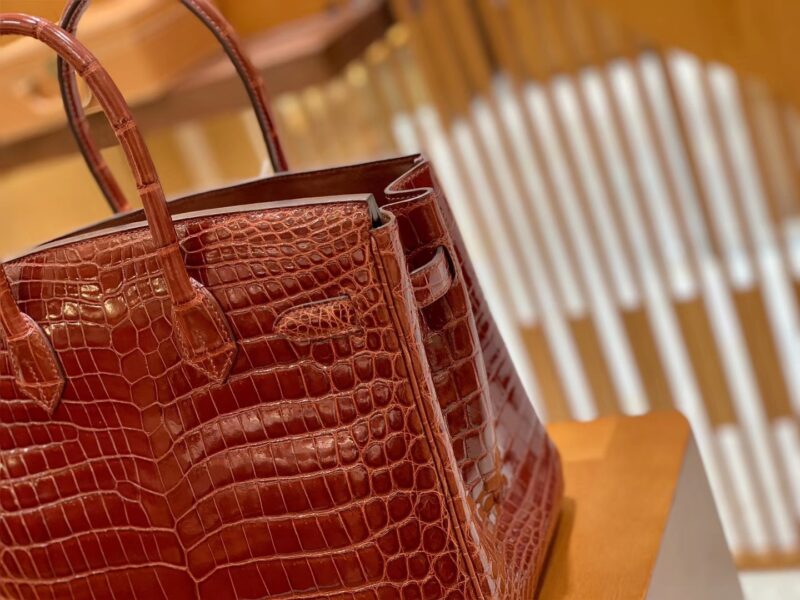 爱马仕 Birkin 30cm 板栗棕 蜜糖棕 金扣 一级皮 尼罗鳄鱼皮 臻品级别 - Image 5