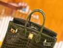 爱马仕 Birkin 25cm 橄榄绿 尼罗鳄鱼皮 金扣 原版蜜蜡线 顶级手缝 现货