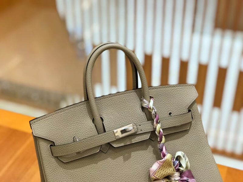 爱马仕 Birkin 25cm 斑鸠灰 Togo小牛皮 银扣 原版蜜蜡线 顶级手缝 - Image 4