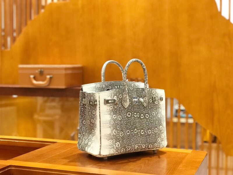 爱马仕 Birkin 25cm 原色 雪花仿蜥蜴皮 全手工缝制 稀有 现货 - Image 2