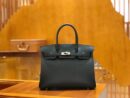 爱马仕 Birkin 30cm 经典黑 Epsom掌纹小牛皮 银扣 原版蜜蜡线 顶级手工缝制