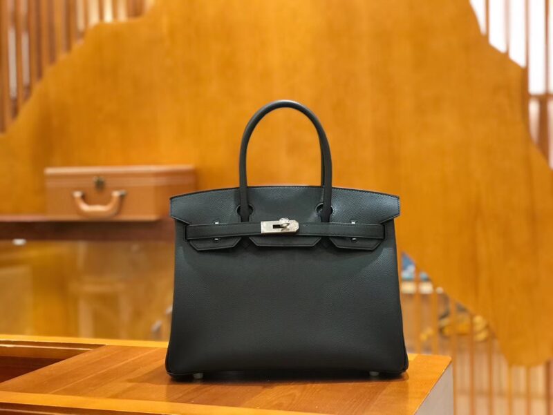 爱马仕 Birkin 30cm 经典黑 Epsom掌纹小牛皮 银扣 原版蜜蜡线 顶级手工缝制