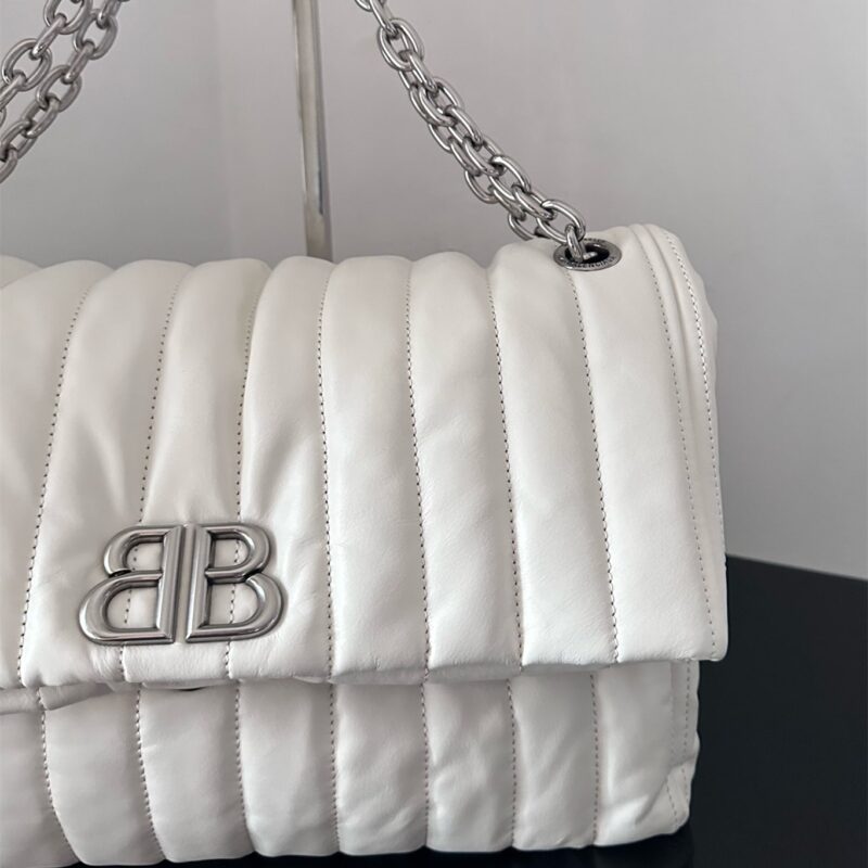 Balenciaga*Monaco系列衍缝线牛皮单肩包m - Image 4