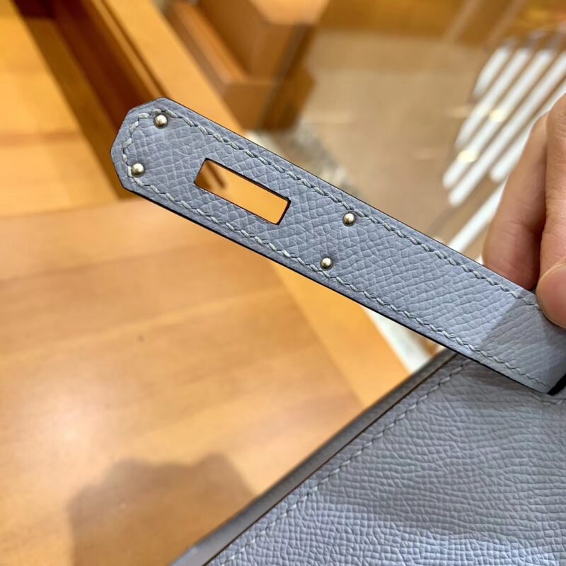 爱马仕 Kelly 28cm 冰川蓝 金扣 Epsom掌纹牛皮 全手工缝制 臻品级别 - Image 6