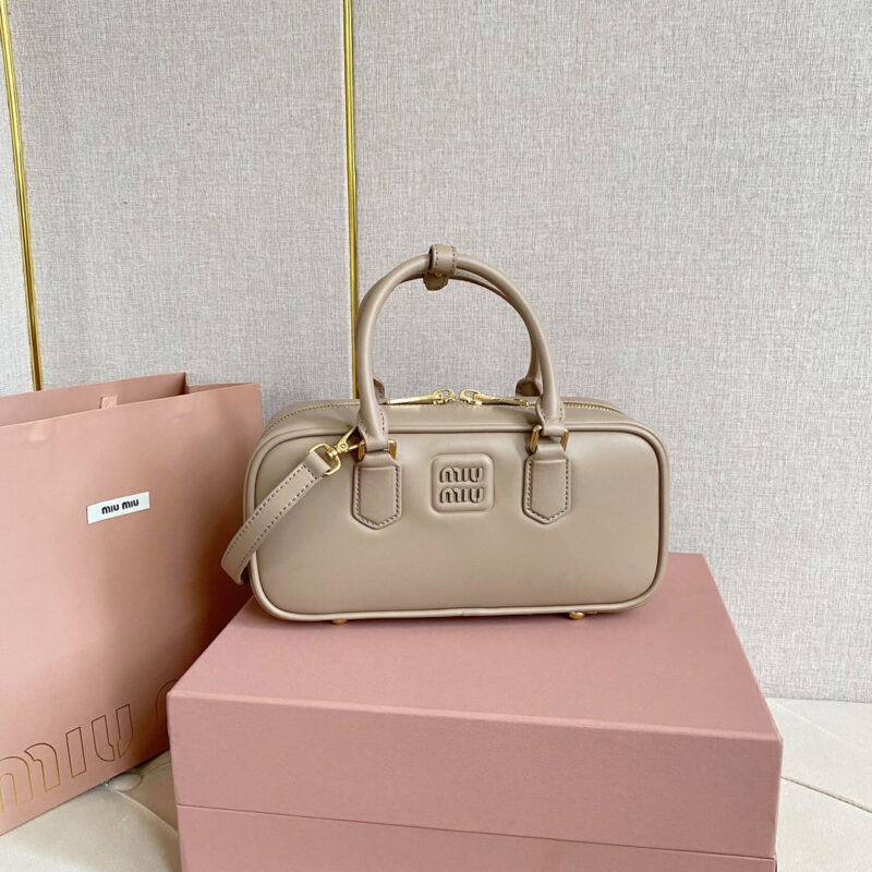 miumiu缪缪*5BB148保龄球包袋灰褐色免检版 - Image 8